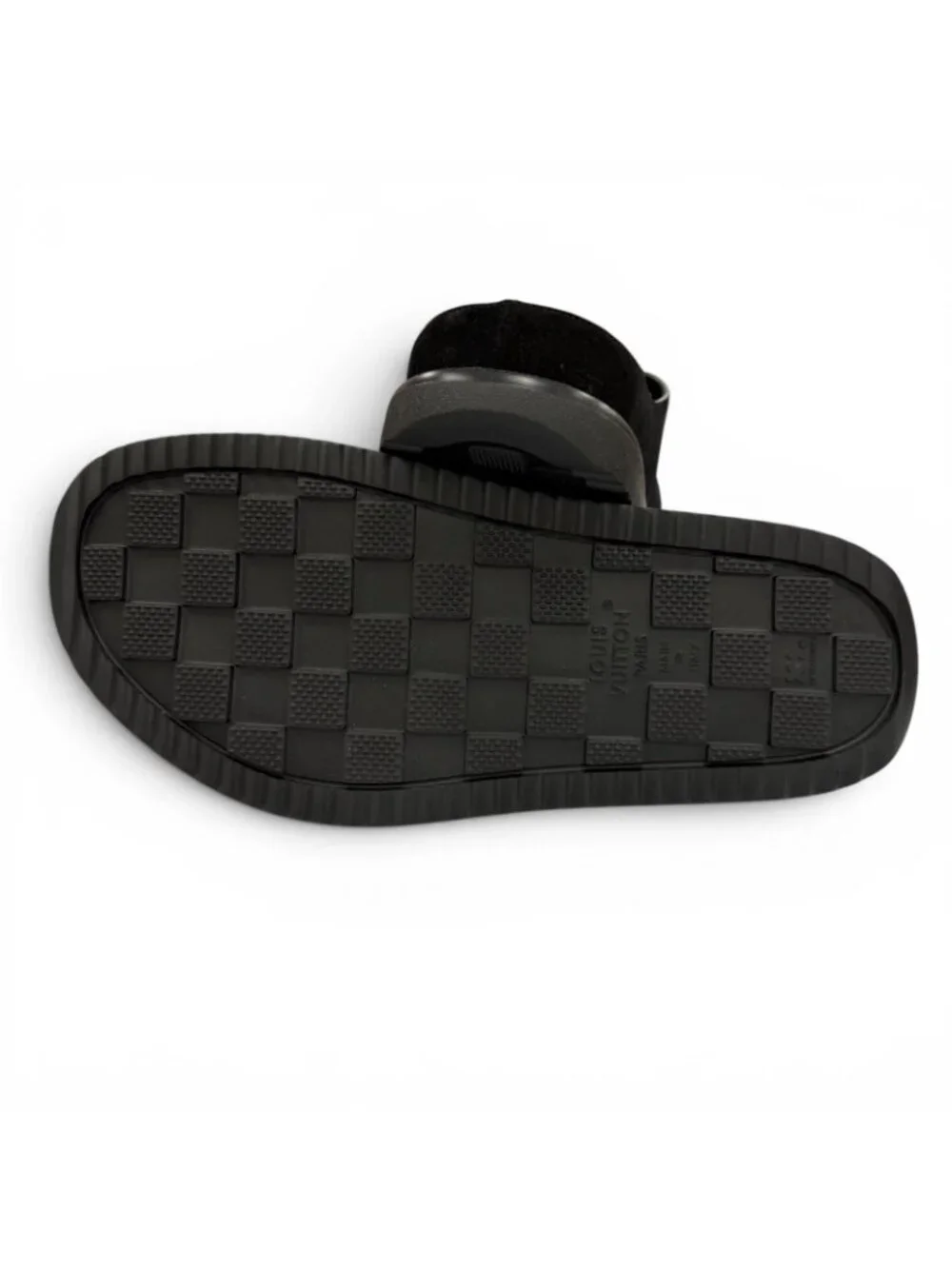 Louis Vuitton Suede Leather Noir LV Easy Sandals 7